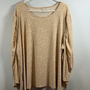 Plus Sportswear Glacier Green Sequined Hem Top 14/16W Long Sleeve Blouse-NWT